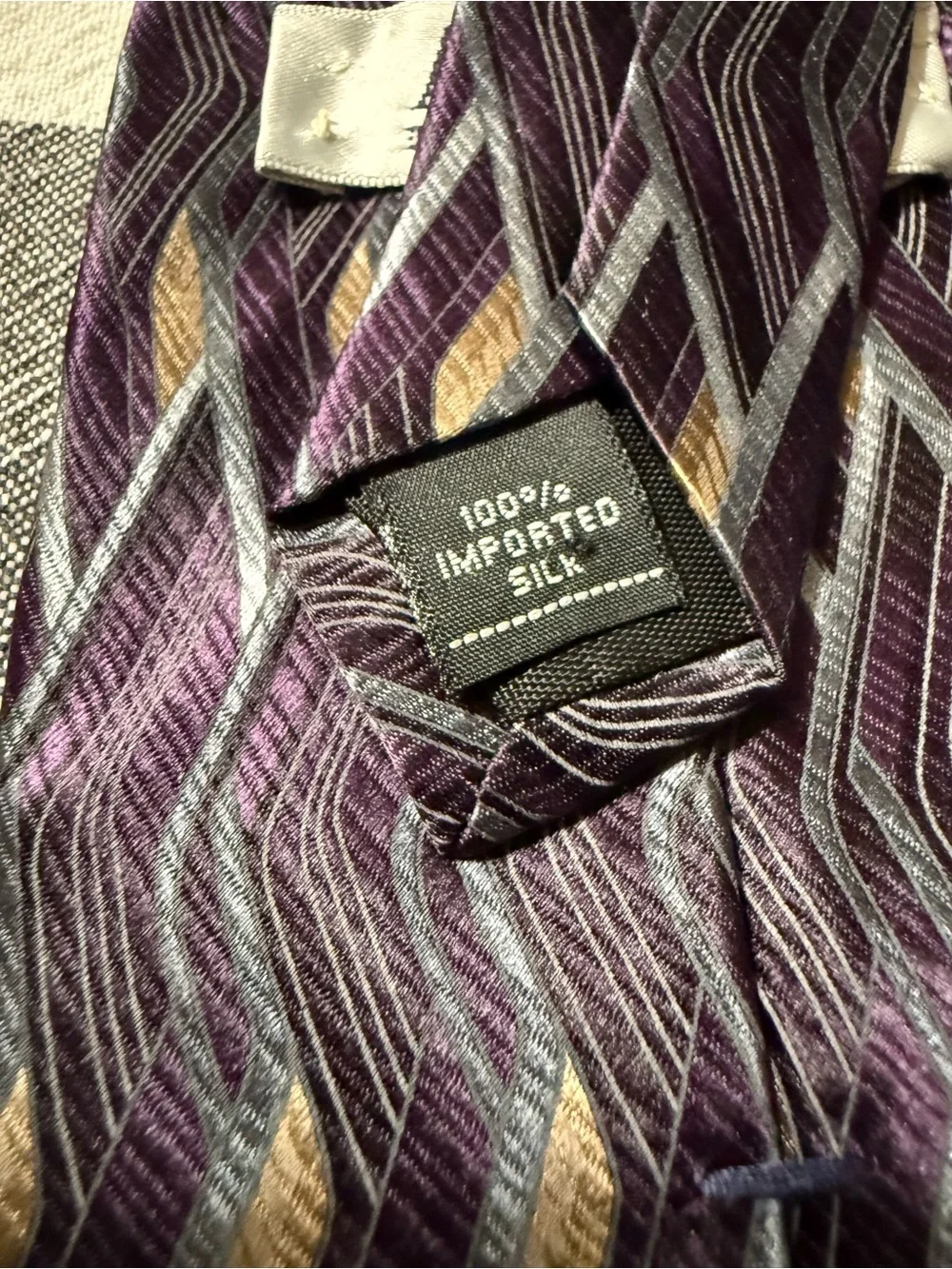 Purple Patterned Men's Silk Tie
